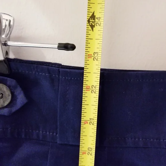 St. John 2012 Resort Collection 100% Cotton Navy Blue Side Button Skirt Sz 4 - Picture 11 of 12